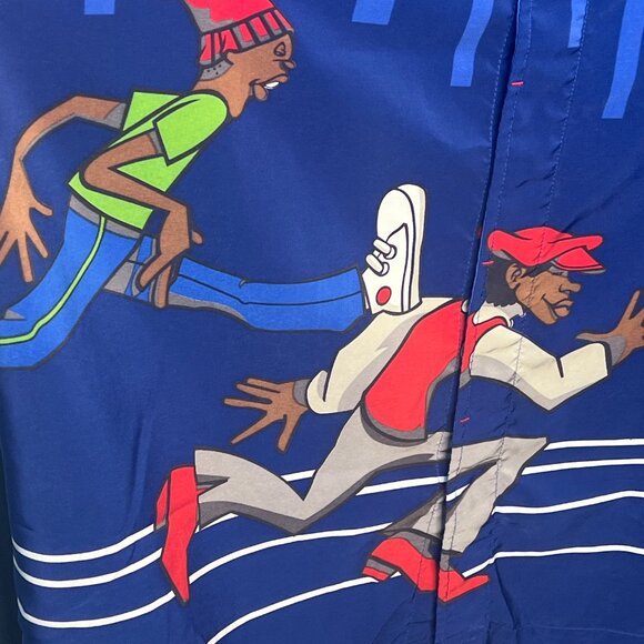 Platinum FUBU Fat Albert XXL Blue Graphic Button-Up Shirt Hip Hop 2000s Streetwe - Picture 3 of 14